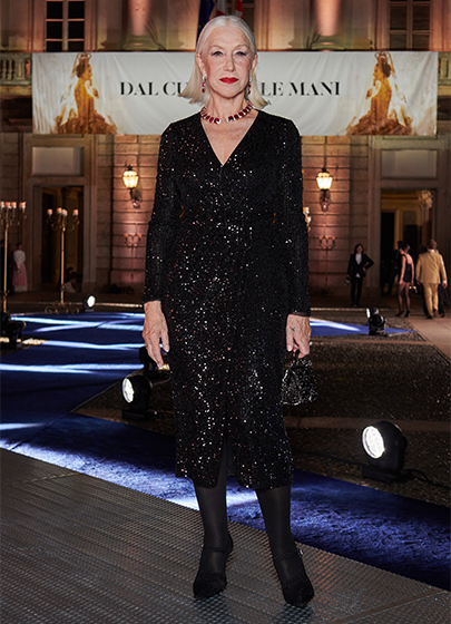Helen Mirren, guest at the opening evening of the Dal Cuore alle Mani 2024 exhibition