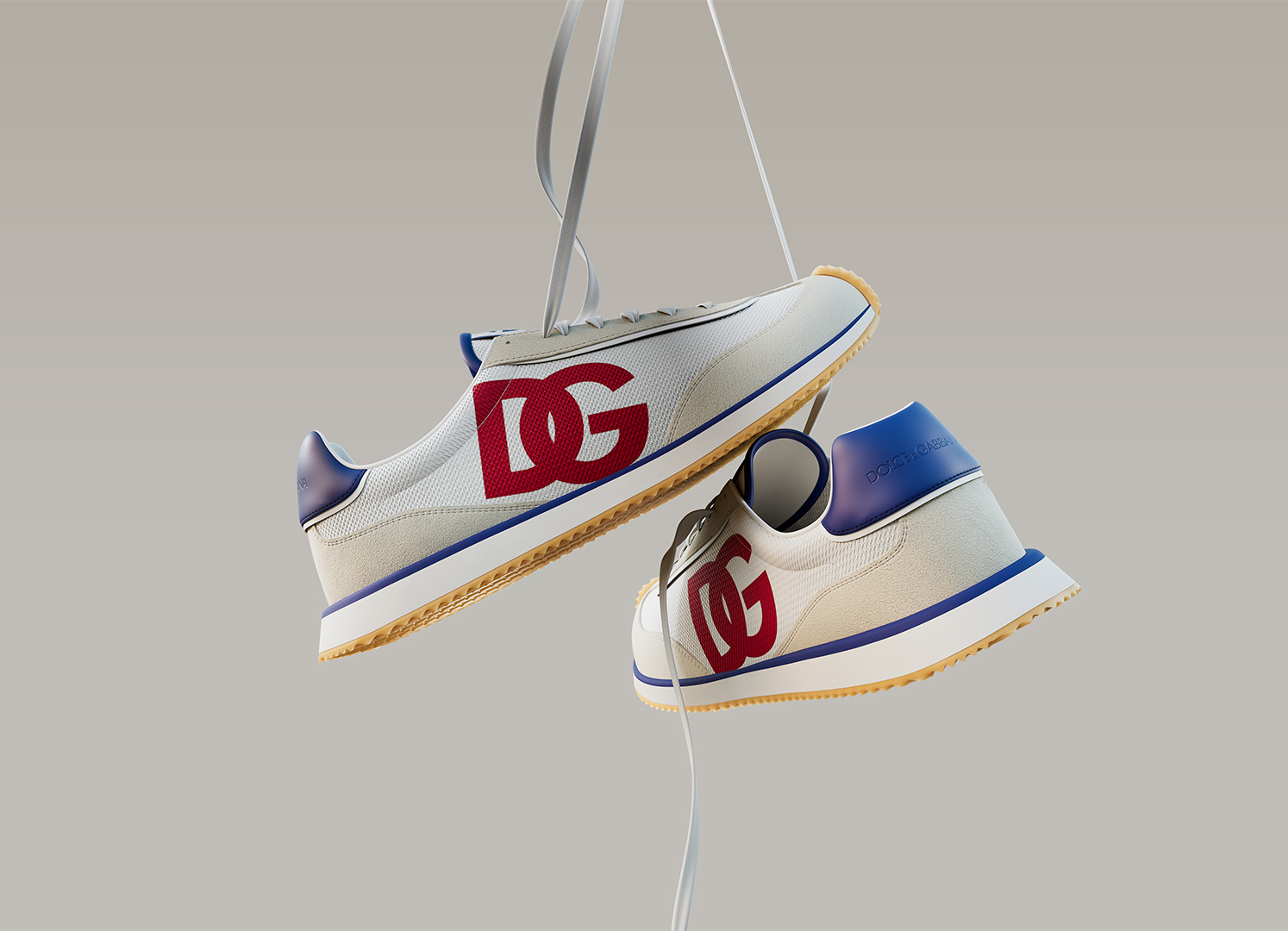 Sneakers DG Cushion Blu, White and Red | Dolce&Gabbana Shoes 2024