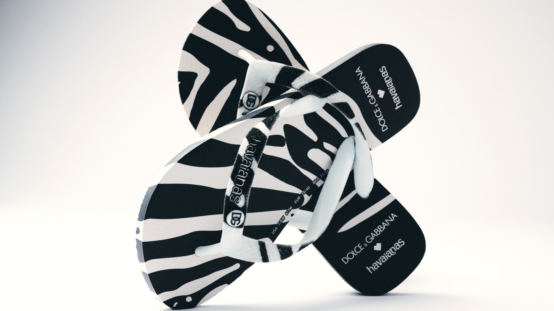 Flip-Flops Zebra-print rubber insole - Dolce & Gabbana and Havaianas