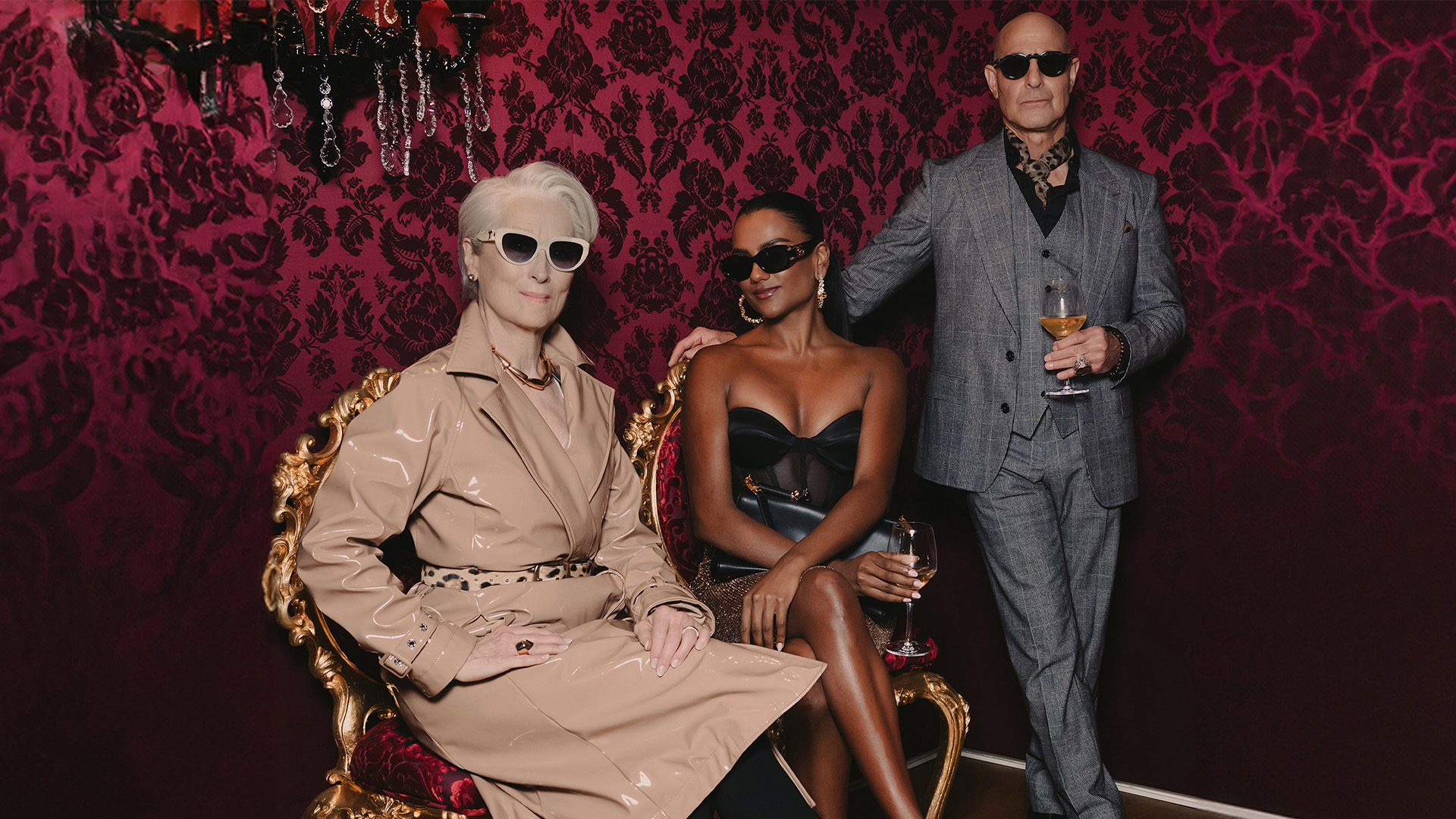 Dolce&Gabbana Women Spring/Summer 2026 Fashion Show - Celebrities - Meryl Streep, Stanley Tucci, Simone Ashley - 04